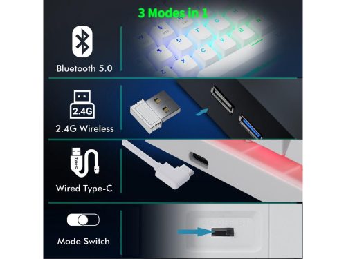 E-YOOSO Z11 RGB USB Support Bluetooth wireless USB 2.4G 3 mode Mechanical Gaming Keyboard