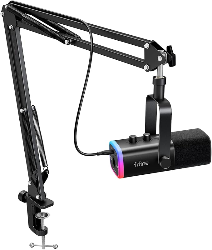FIFINE AM8 XLR/USB Gaming Microphone Set(MIC+BOOM ARM)