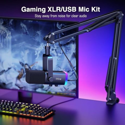 FIFINE AM8 XLR/USB Gaming Microphone Set(MIC+BOOM ARM)