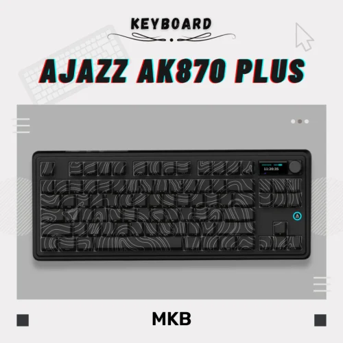 Ajazz AK870 Plus Tri-Mode Mechanical Keyboard( TTC Flaming Red Linear Switches)